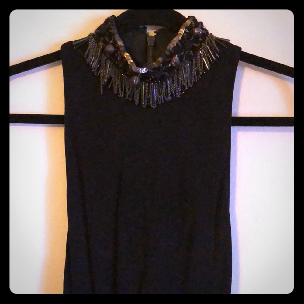 Alice+Olivia jeweled neck halter dress XS